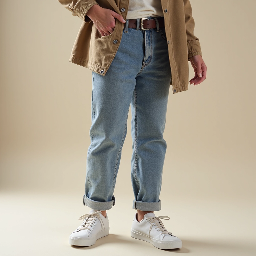 White canvas sneaker styled with various casual outfits displayed on neutral background